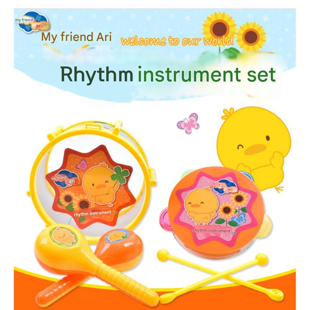 Детский ритмический музыкальный инструмент(Барабан, Бубен, Маракасы) набор