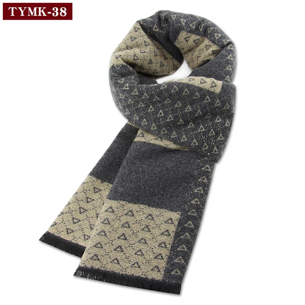 Luxury Scarf Man Winter Warm Wool Scarf for Men Cashmere Scarves Casual Plaid Male Long Pashmina Outdoor Shawls Man Muffler Gift