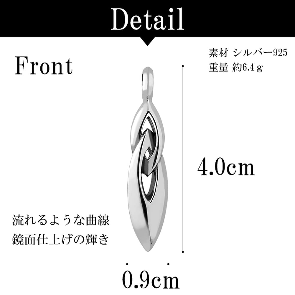[M's Collection] Special Edition Sharp W-Ring Silver 925 Necklace with 50cm Chain for Men