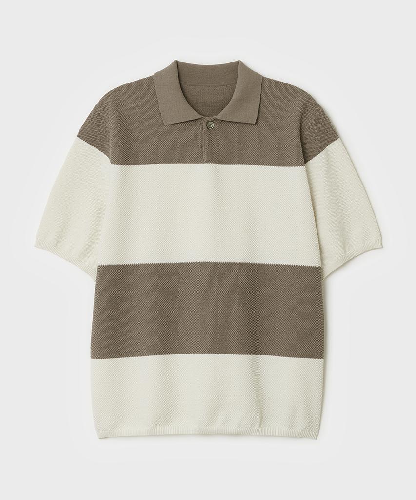 Bellie Quad Polo Short Sleeve Knit - Beige