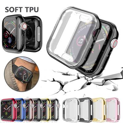 Watch Cover Case For Apple Watch Series 6 5 4 3 2 1 Case 42mm 38m 40mm 44mm Slim TPU Case Screen Protector for iWatch 6 5 4 44mm