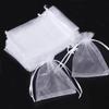 100PCS Organza Bags Random Mesh Organza Jewelry Bags Drawstring, Small Drawstring Favor Pouches Christmas Candy Wedding Birthday