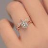 2 Pieces/set of Exquisite Sparkling Zircon Inlaid Women's Rings, Bridal Engagement, Wedding Banquet Gifts