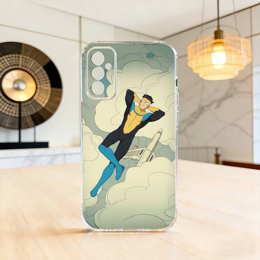Cartoon I-Invincible Phone Case For SamsungA10,12,20,21S,30,31,40,50,51,52,70,71 Transparent Cover