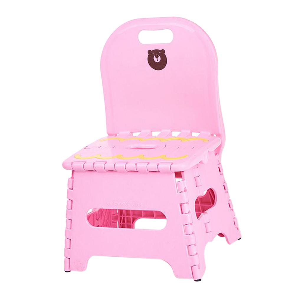 Children Plastic Folding Step Stool With Backrest