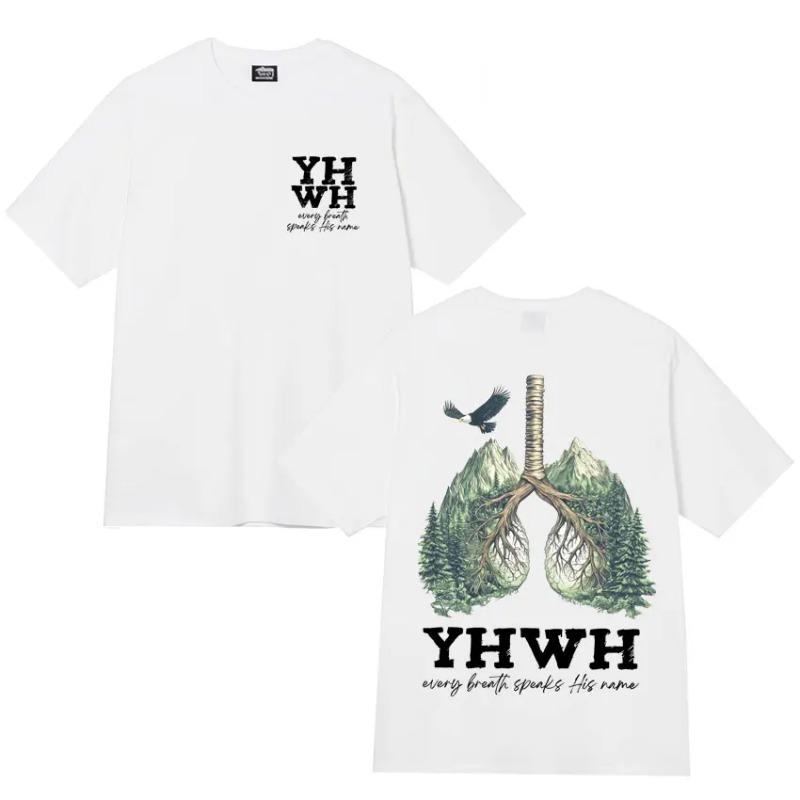 T-shirt Grafica Cristiana Gesù Yhwh Cotone Comfort Manica Corta T-shirt Estiva Uomo Donna Moda Girocollo Harajuku T-shirt Accogliente