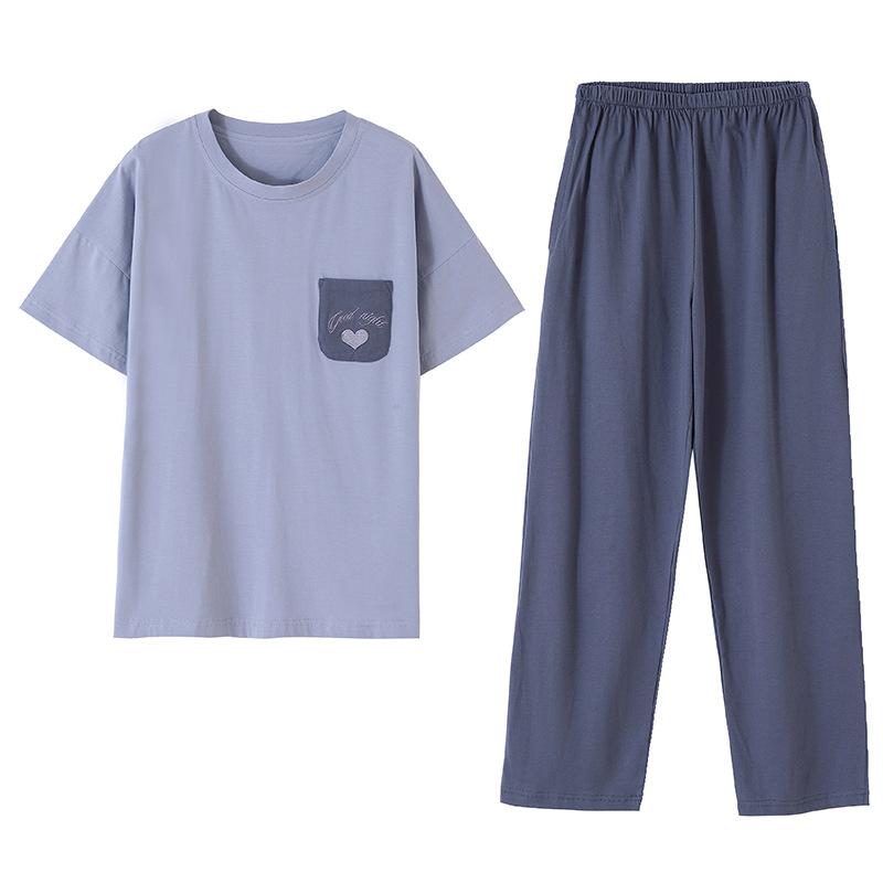 Pajamas women's summer cotton short-sleeved trousers thin summer cotton women's casual can wear summer loungewear