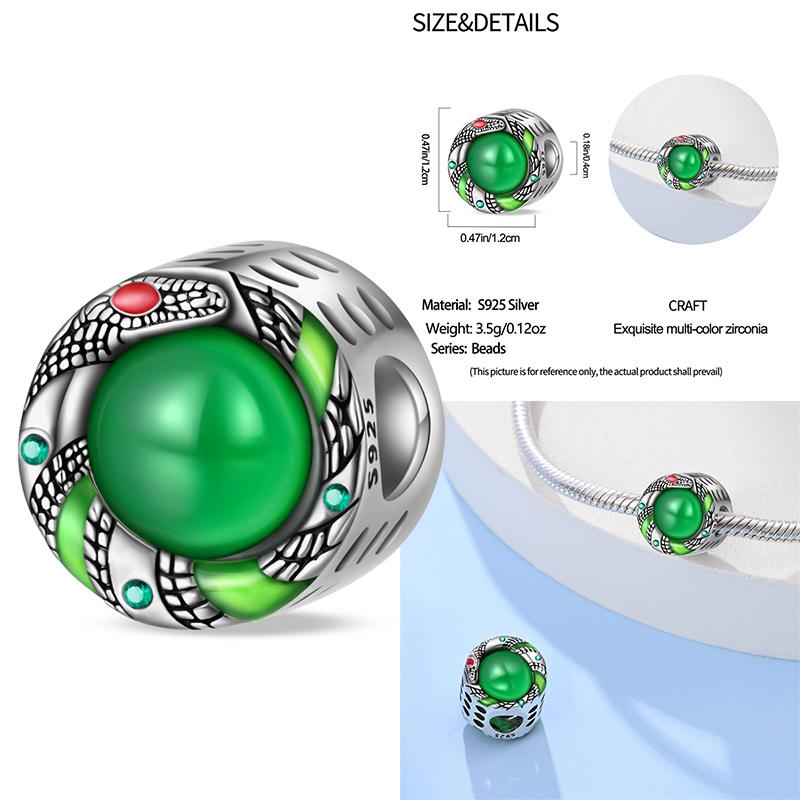 100% Copper Exquisite Tarot Cards Bracelet Pendants Blood Red Fire Snake Rose Charms Beads Diy Jewelry For Women