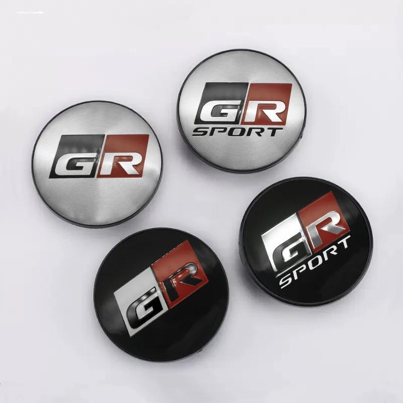 4Pcs 56mm 60mm GR Sport Logo Badge Car Wheel Center Cap Hub Covers Stickers For Toyota Fortuner Verso Prius Hiace Yaris Corolla