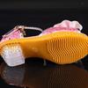 Girls Sandals Summer Children's Princess Shoes Little Girls High-heeled Bow-knot Crystal Sandals Party Dress Wedding