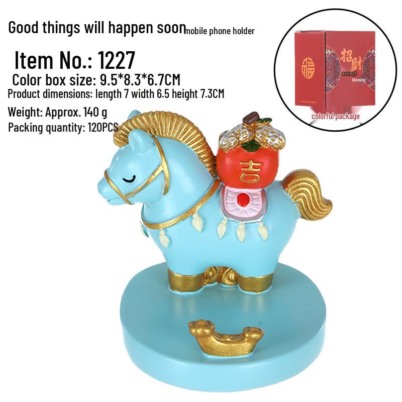 Креативный Зодиакальный Мешочек Удачи Юаньбао Подставка для Телефона и Настольное Украшение - Талисман для Офиса в Подарок