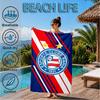 Fc Crest Design Printed Microfiber Beach Towel, Soft And Absorbent, Quick-Dry, Ideal for Summer Travel, Beach Essential, Swimming Pool