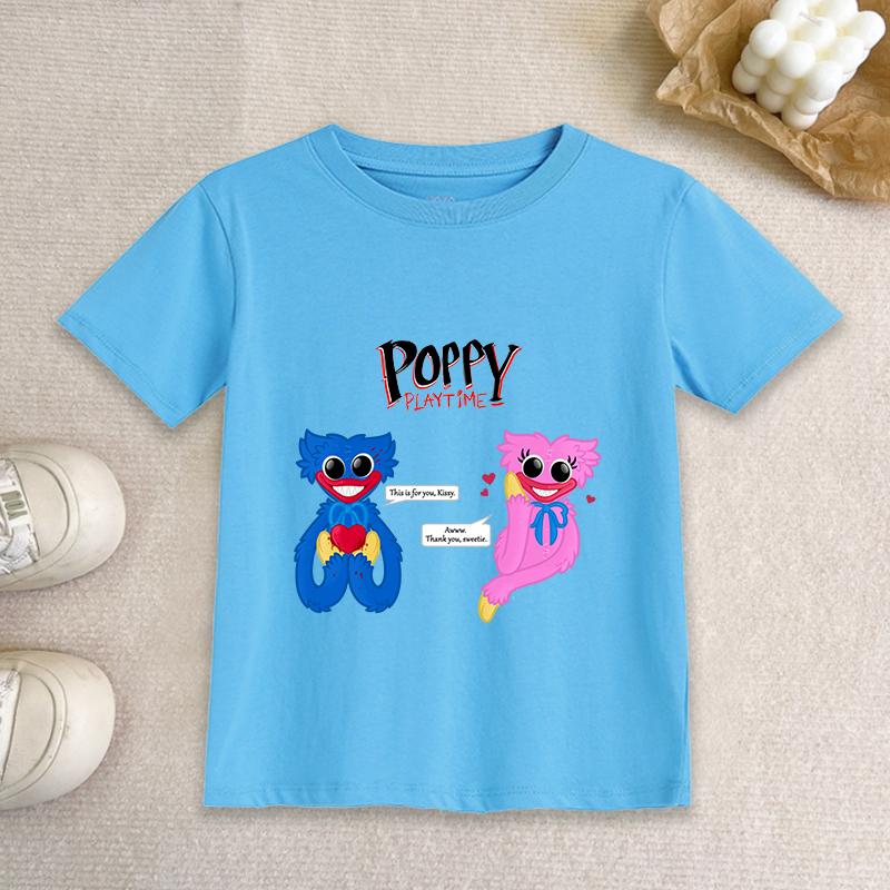 Game Pop-py Playing Time Children T Shirt W-Huggy Girl Boy Short Sleeve Tee Shirt Cartoon Baby Clothes Kids Summer Cotton Tops
