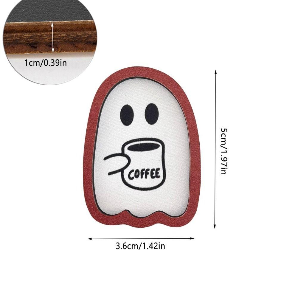 3pcs Cute Coffee Elf Ornament Wooden Miniature Statue Model Funny Hallween Ghost Ornament  Office