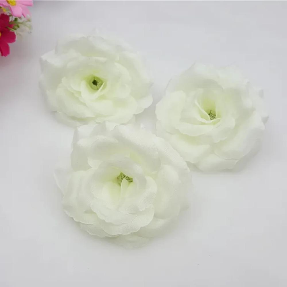 

Can Mix Color 10PCS/Lot 8CM Yellow Artificial Rose Silk Flower Heads DIY Wedding Home Decoration Festive Party Supplies 17colors 8cm бежевый