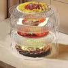 Capac Alimentar din Plastic Transparent cu Mâner Cupolă Universală pentru Oale Tigăi Farfurii Rezistent la Praf Stivuibil Accesoriu de Bucătărie Multifuncțional pentru Casă Bufet