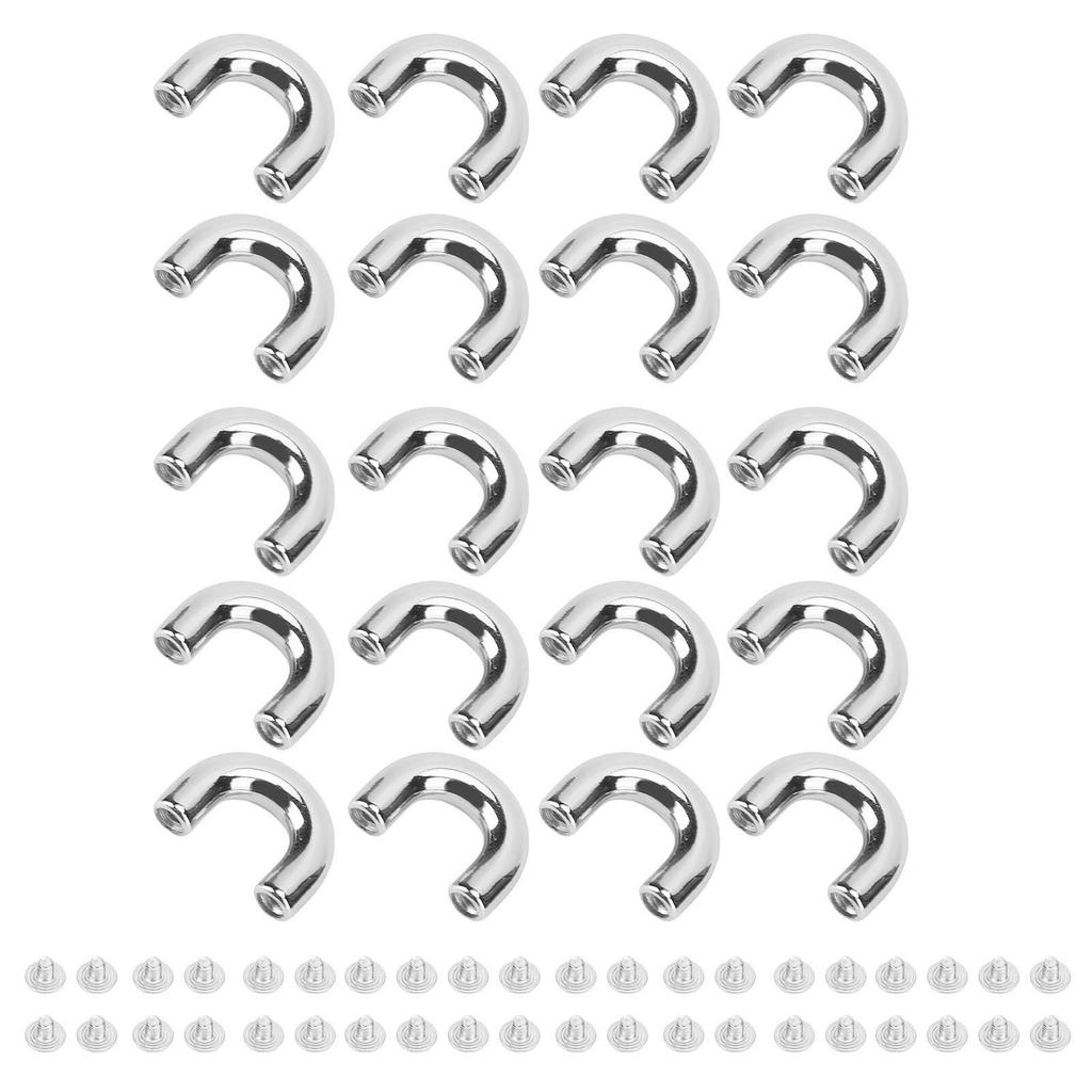 20 Set Arch Bridge Connector Buckles U Shaped Ring Chain Strap Connectors Zinc Alloy Iron for Bags Crafts Silver