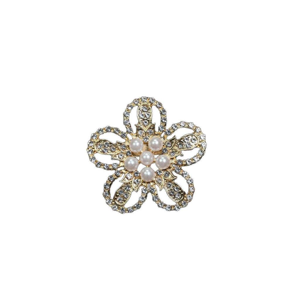 Luxury Coco-Style Pearl Brooch: Elegant Alloy Flower Pin for Suit, Coat, or Trench Accessory