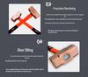 Octagonal Pure Copper Hammer - Square Head, Small and Large Options, for Equipment Repair and Explosion-Proof Applications.