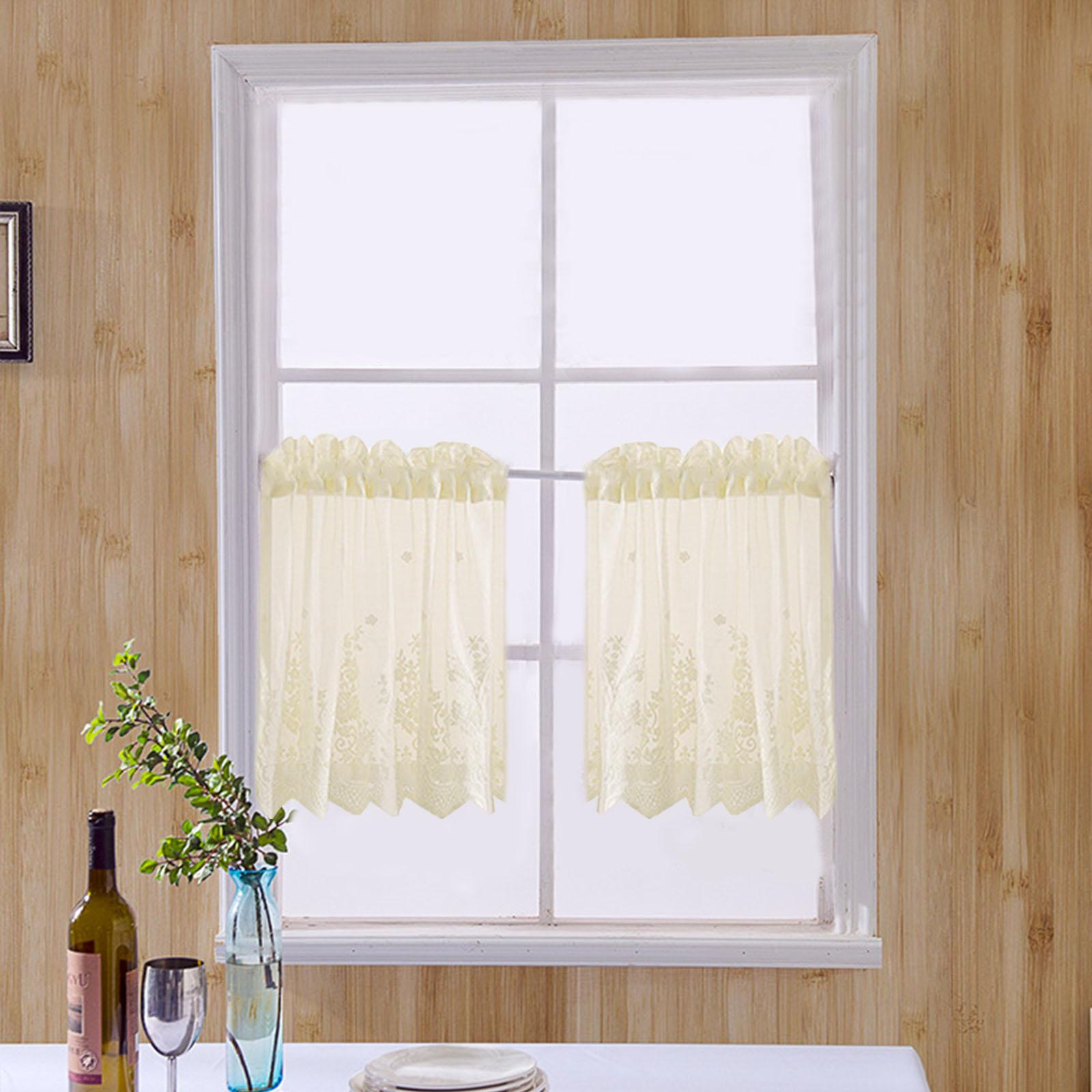

Kitchen Coffee Curtain Small Valance Curtain Through Rod Lace Short Curtain Type 4