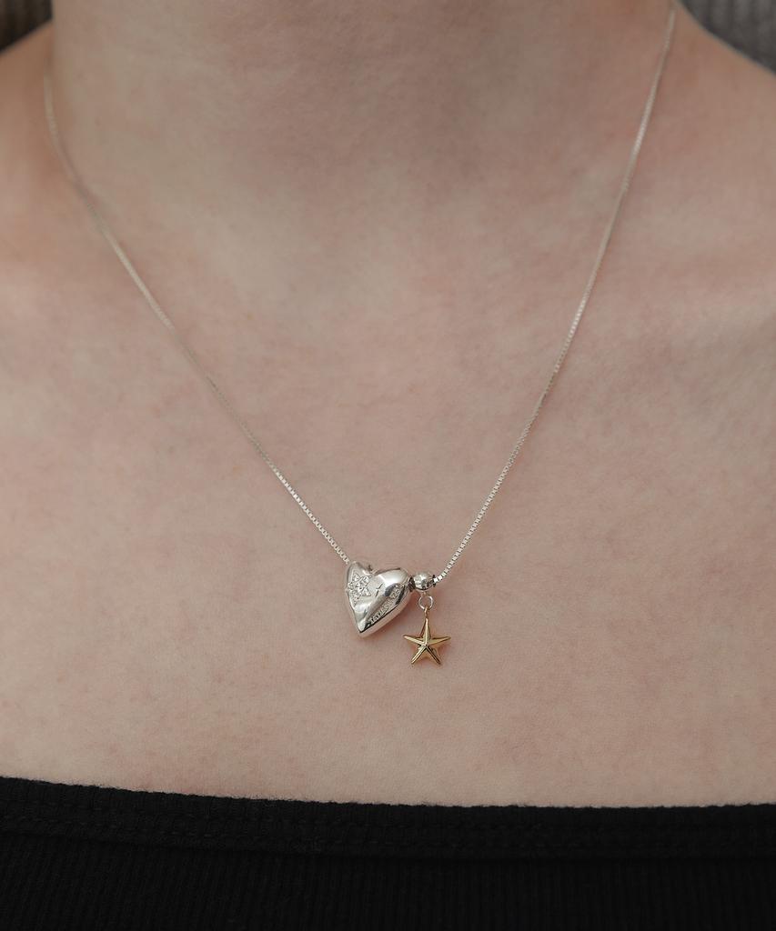 Tatiana (Silver 925) Chocolat Heart Star Dangle Necklace Nz2162