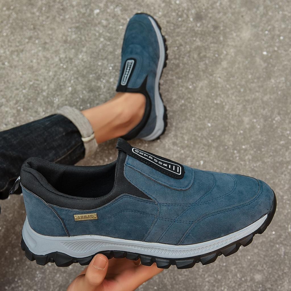 Fashion Outdoor Couple Jogging Trainers Men's Light Hiking Shoes Faux Suede Leather Women Trekking Walking Tactical Sneakers Footwear