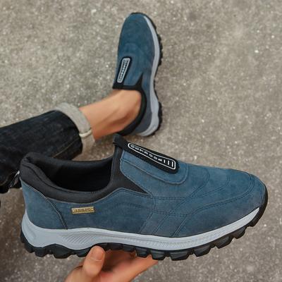 Outdoor Couple Hiking Shoes Men Jogging Sneakers Women Slip On Casual Breathable Faux Suede Leather Anti-skid Walking Trainers