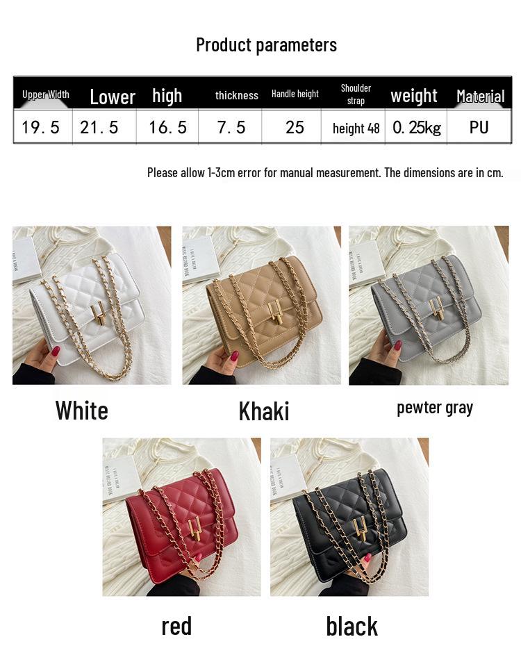 2025 Fashion Diamond Lattice Chain Shoulder Bag: Versatile Korean Crossbody for Commute