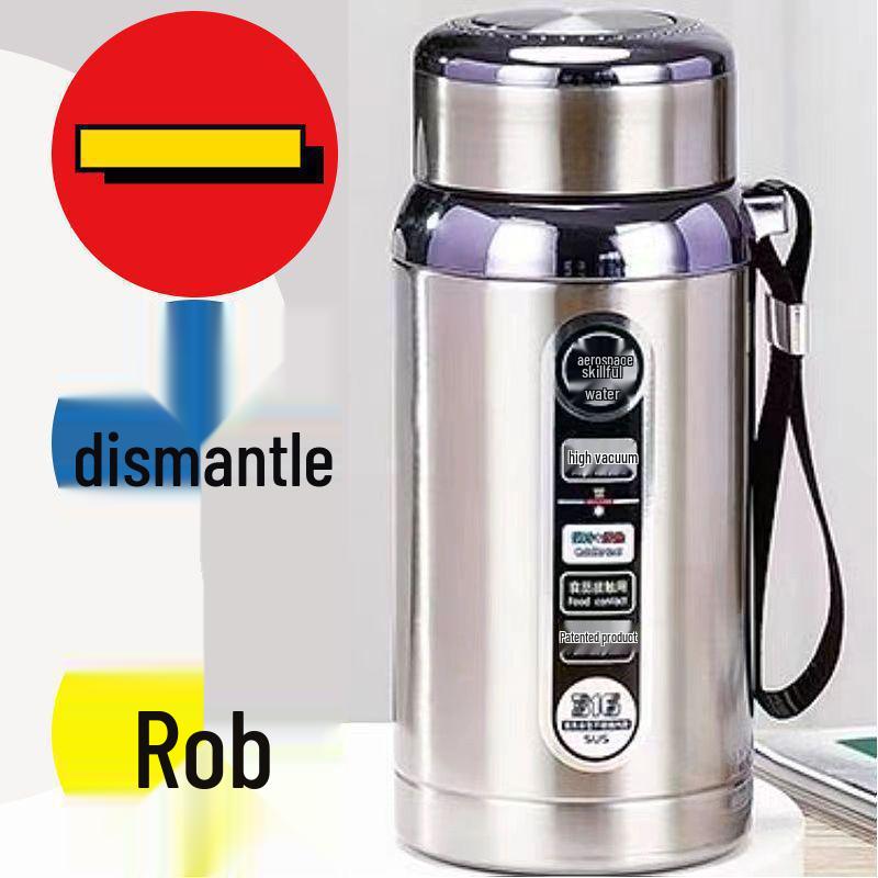 Large Capacity Stainless Steel Insulated Water Bottle - Portable Short and Wide Sports Cup for Men and Women
