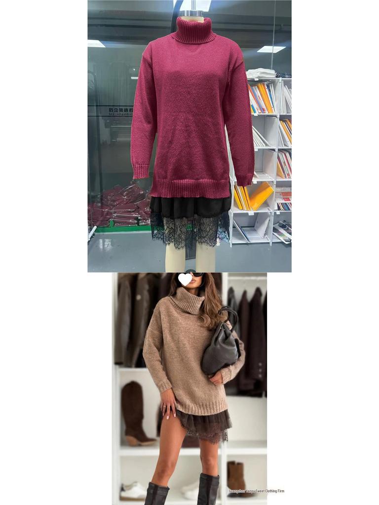 2026 Women's Winter Woolen Top & Dress Set - New Solid Color