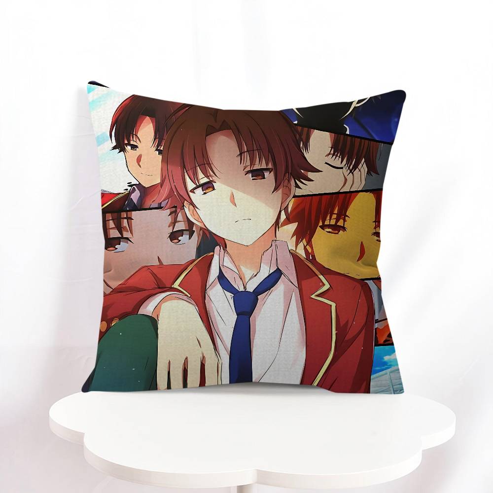 Kiyotaka Ayanokoji Kissenbezüge Cartoon Sofa Dekorativ Zuhause Doppelseitiger Druck Kurzer Plüsch Niedliche Kissenhülle