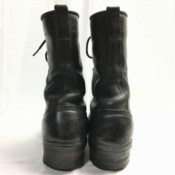 Vintage 70s-80s HATHORN Leather Lace-Up Boots Black Size 11D Whites Line Men's(USED)