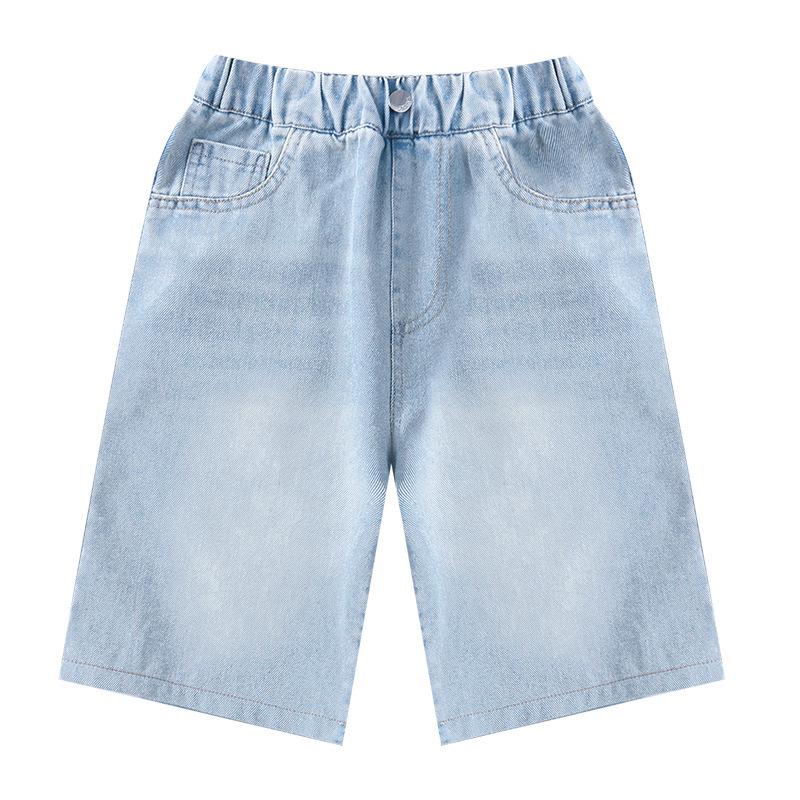 Girls' Summer Denim Shorts - Breathable, Fashionable Capri Pants for Kids