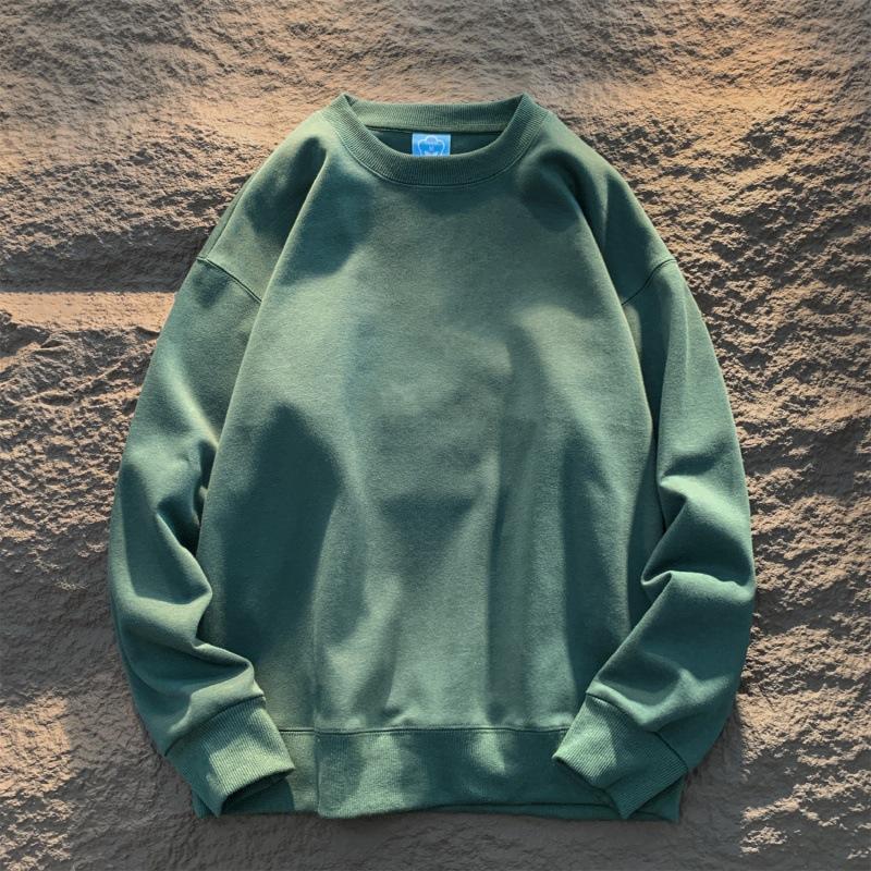 High Quality Men's Casual Heavy Pullovers Sweatshrit Solid Cotton Unisex Autumn Sweatshirt