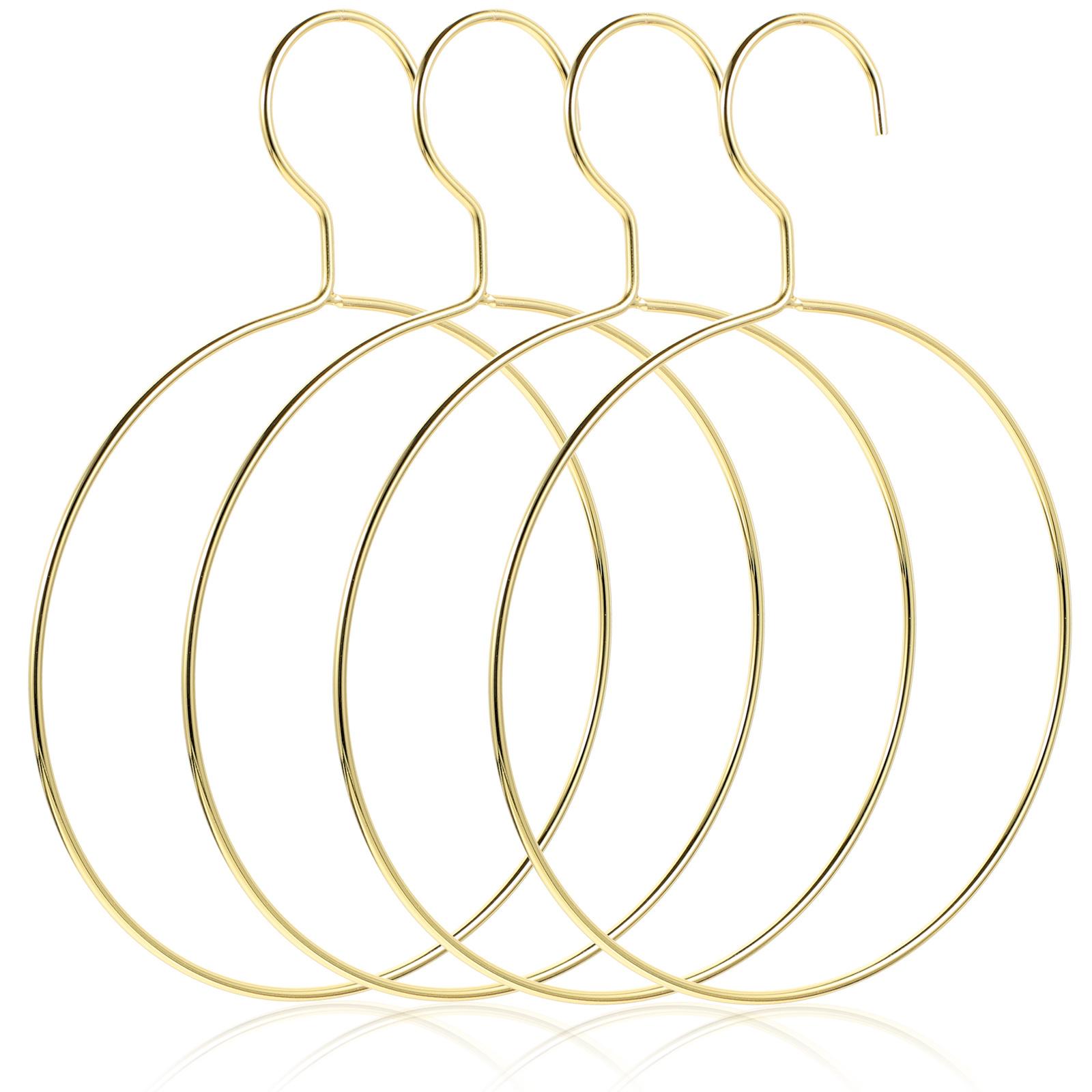 4Pcs Nordic Style Metal Scarf Ring Hanger Belt Holder Closet Organizer Shawl Tie Rack Practical Clothes Hangers dorato