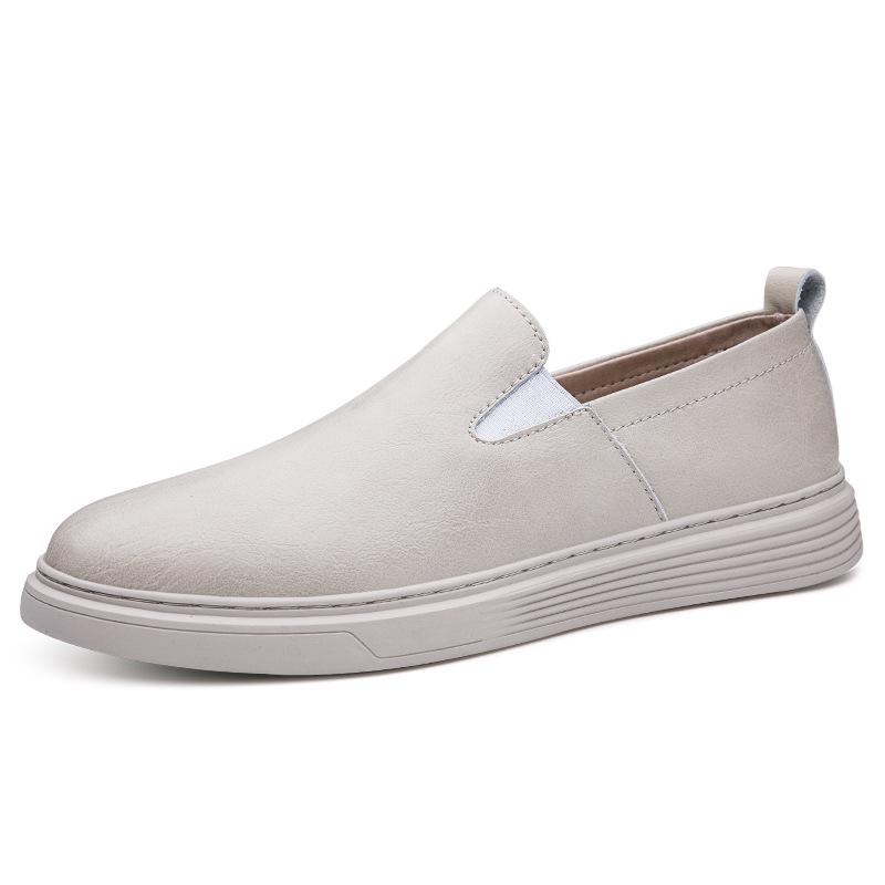 Autumn Men's Burnished Casual Slip-On Shoes - Breathable, Lightweight, Flat Board Shoes for Daily Wear