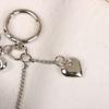 Y2K Vintage Silver Color Bowknot Heart Keychain  Bow Love Keyring Bag Pendant Key Hanging Decoration For Girls Gift