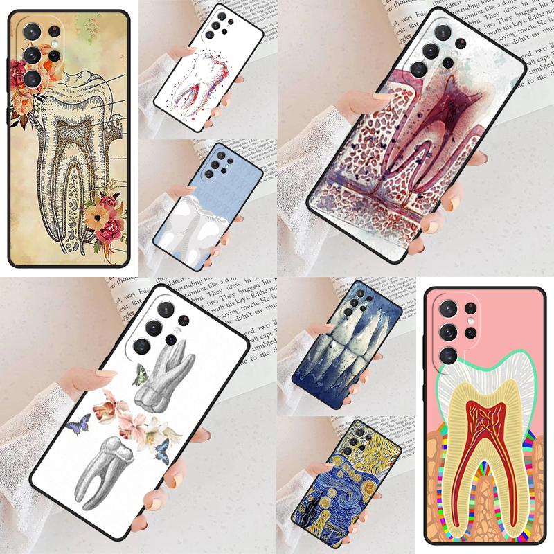 dentist tooth Art Cell Phone Case for Samsung Galaxy S26 Ultra S25 S24 S23 S22 S21 S20 Note10 Cover
