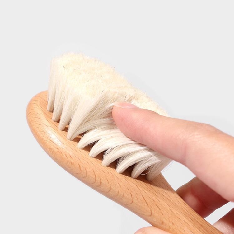 Multipurpose Infant Hair Care Kit Featuring Soft Wool Brush And Sturdy Wooden Comb For Relaxing Massage