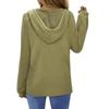 Women's Fashion Long-Sleeve Solid-Color Hooded Button-Up Casual Sweatshirt Top