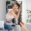 Vintage Metal Wall Art Sign, Metal Poster - Korean Drama Inspired Female Portrait On Brick Wall, White H