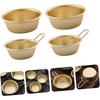 Aluminum Korean Style Wine Bowl with Handle Household Food Sauce Bowls Small Bowl, Korean Cuisine round Barbecue Seasoning Bowl