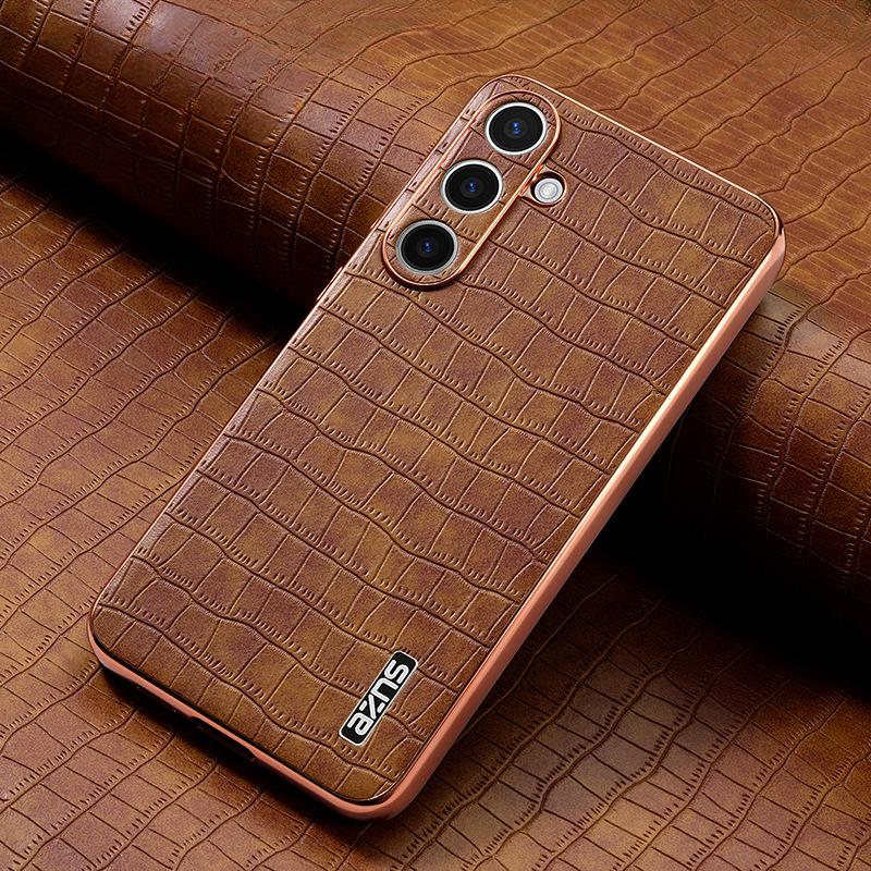 

Подходит для чехла для телефона Samsung S25ultra, чехол-книжка с тиснением под крокодила для Galaxy, полное покрытие, гальванизированный S24, противоударный 23ultra, кожаный чехол Samsung Galaxy S23Ultra