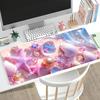 Pastel Starfish Seashell Large Gaming Desk Mat Non Slip Mousepad Stitched Edge Laptop Keyboard Coastal Design