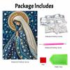 DIY Framed Pearl Bead Art Kit Religious Virgin Mary Pattern Sparkling Canvas Painting for Modern Room Wall Decor Gift