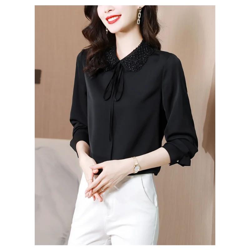 High-end Shirt Women's Long-sleeved Top Loose and Fashionable Chiffon Women's