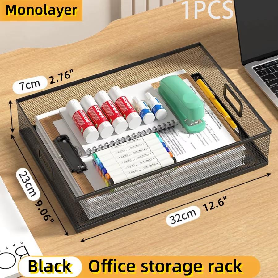 A4 Metal File Organizer-Office Document Tray,Vertical Desk Organizer Saves Space Declutters Desk,Durable Desktop Storage