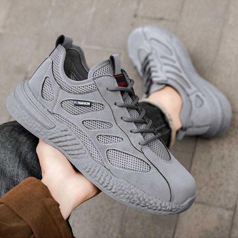 Fashion Men's Breathable Work Shoes Summer Non-slip Hollow Mesh Sneakers for Men Shoes Fashion Designer Soft Sole Casual Running Shoes