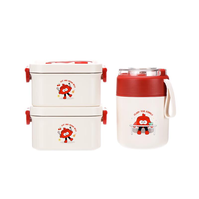 LUVHOO Cute Mealtime Insulated Lunch Box Set