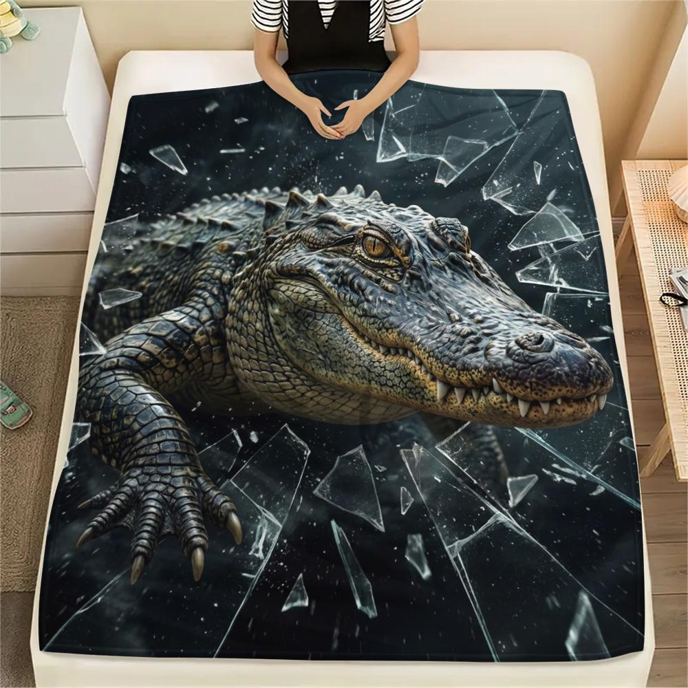 

1PC Animal Photos Print Flannel Blanket, High quality All Seasons, Home Decor, Warmth and Comfort, Perfect for Christmas Gifts 80cm x 120cm